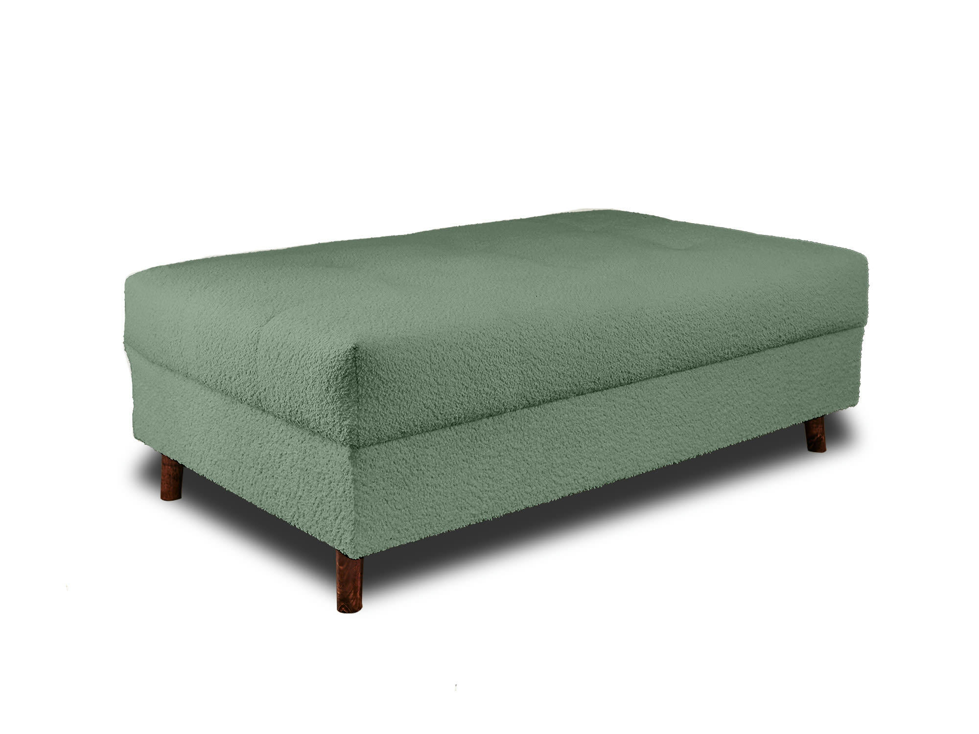 RUNE - Pouf en tissu bouclette vert sauge