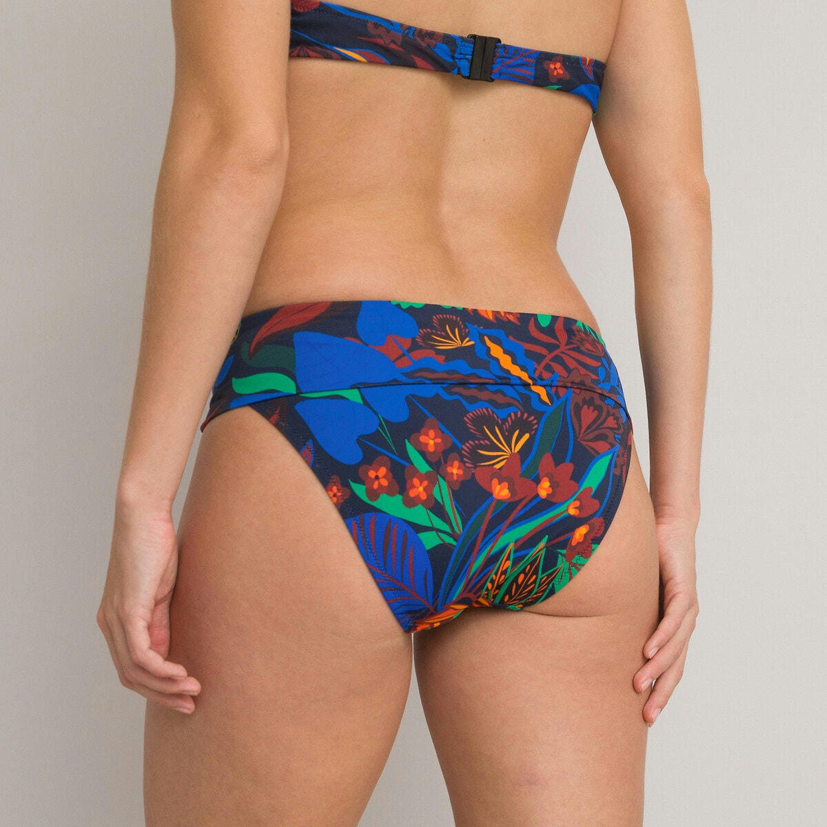 Bas de maillot de bain culotte, imprimé exotique
