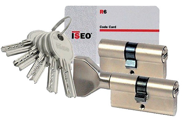 Cylindre à double entrée IS R6 30x30mm nickelé - ISEO - 880930309..5