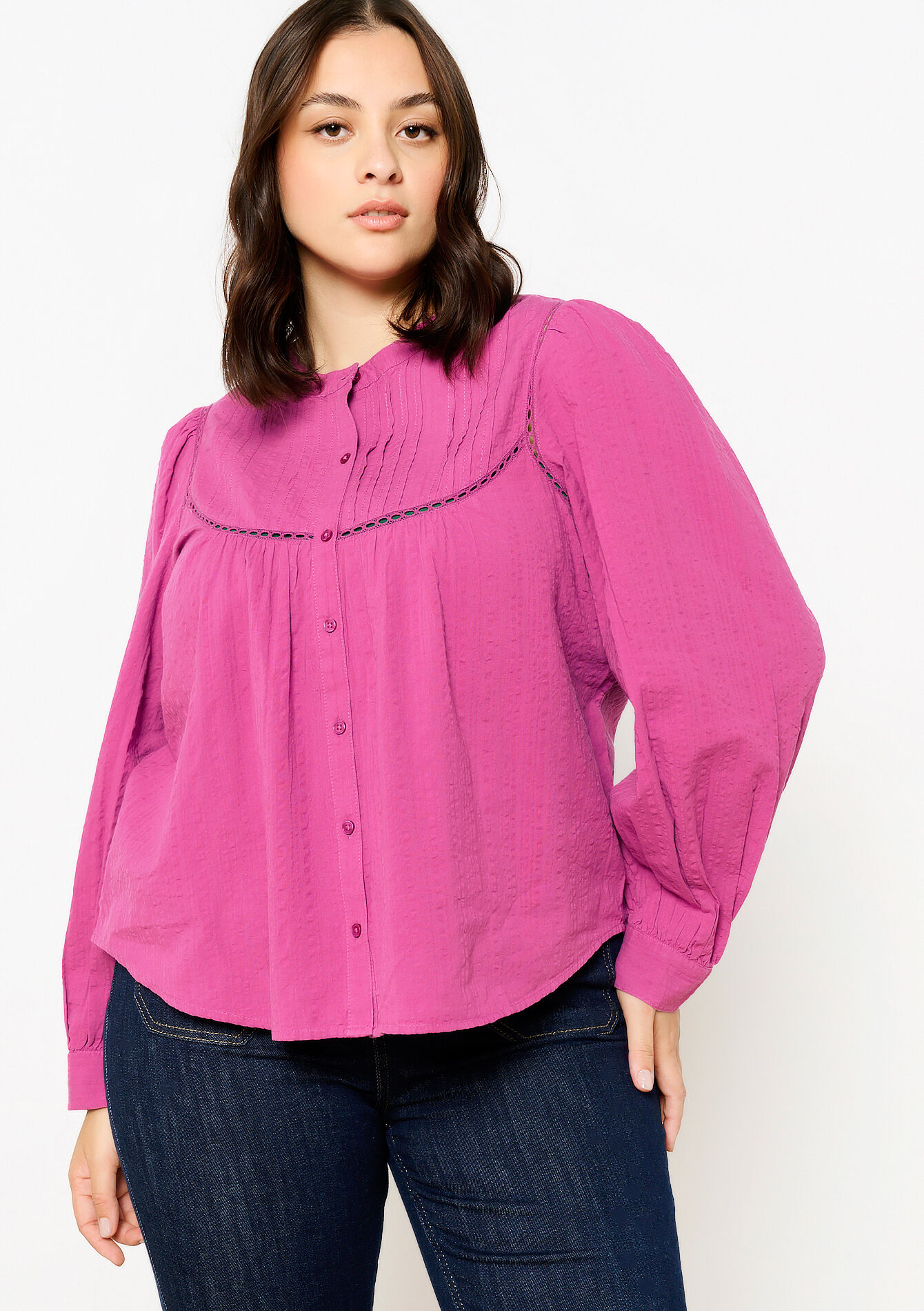 Jacquard hemd met ronde hals