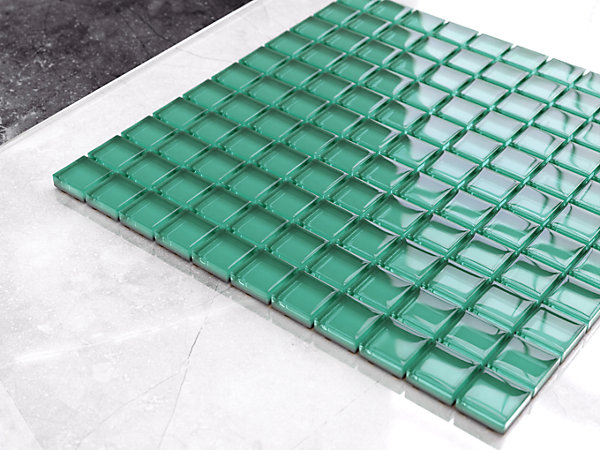 Mosaïque en verre sur filet pour salle de bain ou cuisine 30 cm x 30 cm - Verdant fields