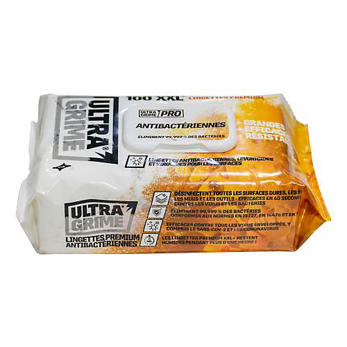 Lingettes XXL antibactériennes 100 pièces - ULTRAGRIME - FR5930