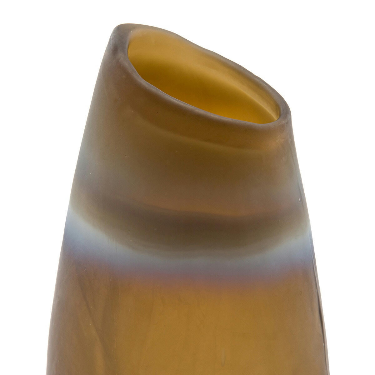 Vase en verre givré biseauté, Bosira