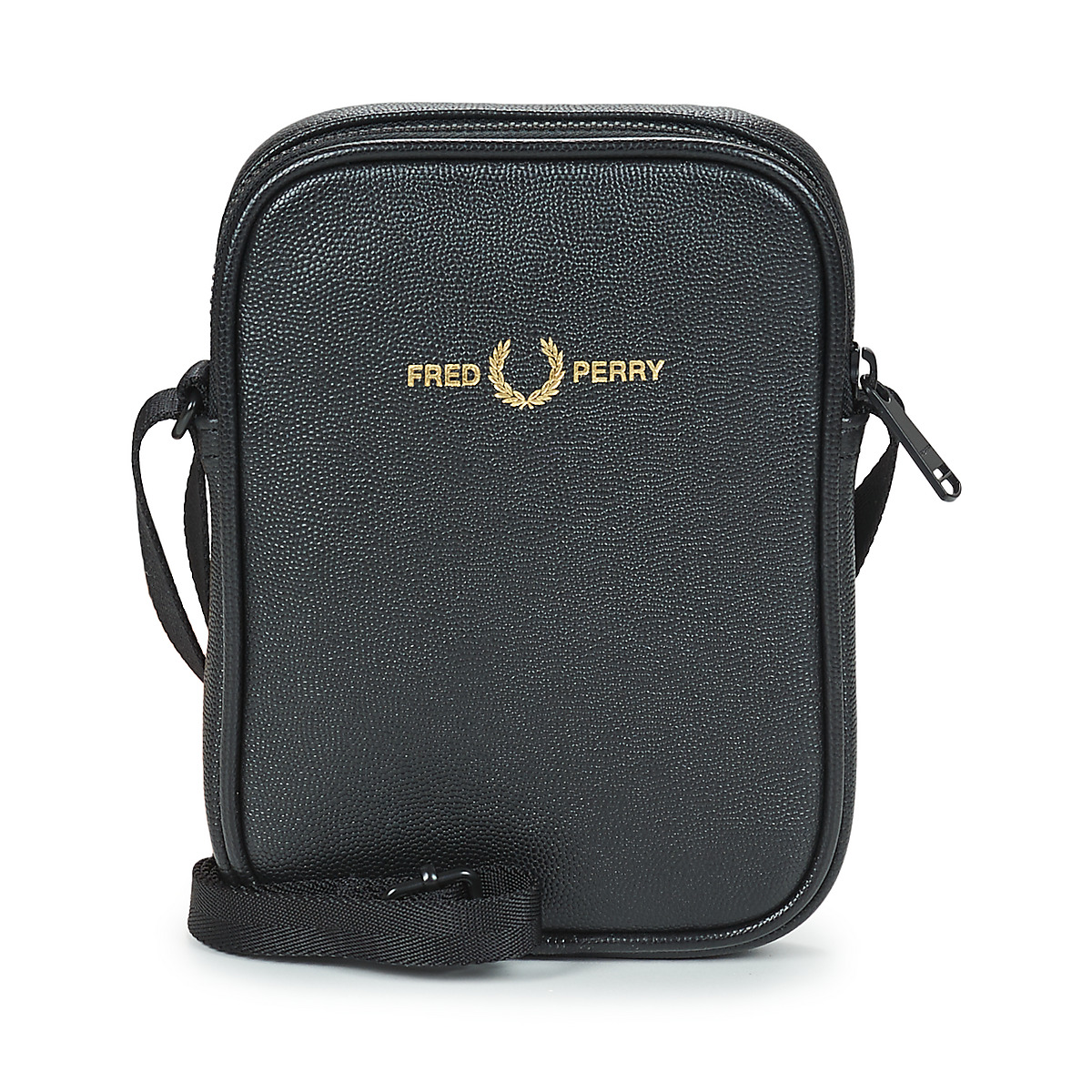 Fred Perry - SCOTCHGRAIN LEATHER SIDE BAG - Black