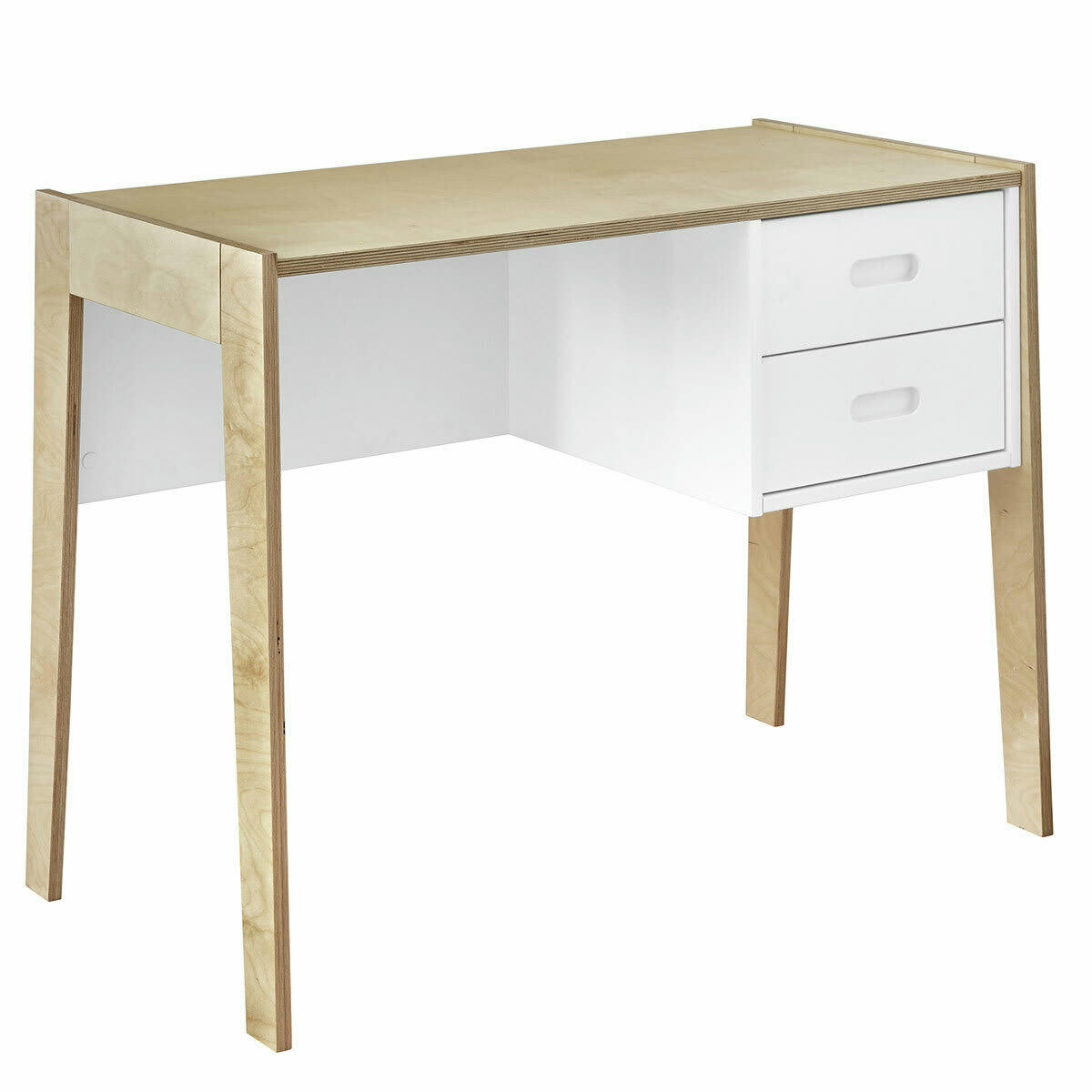 SAMY - Bureau enfant effet bois blanc et bois