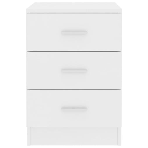 NNEVL Bedside Cabinet White 38x35x56 cm Chipboard