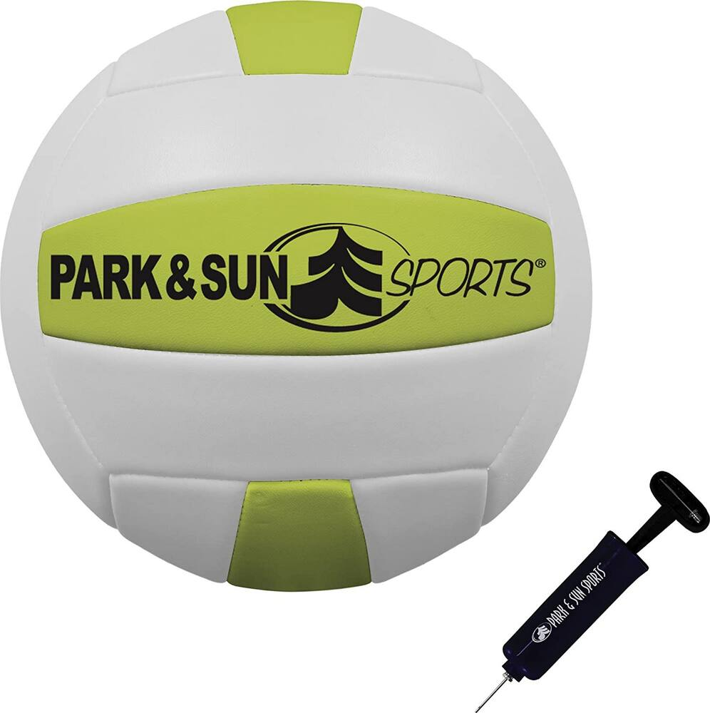 Park & Sun Sports Tournament Flex 1000 Adjustable Height Portable Outdoor Volleyball Net & Ball Set w/ Carry Bag