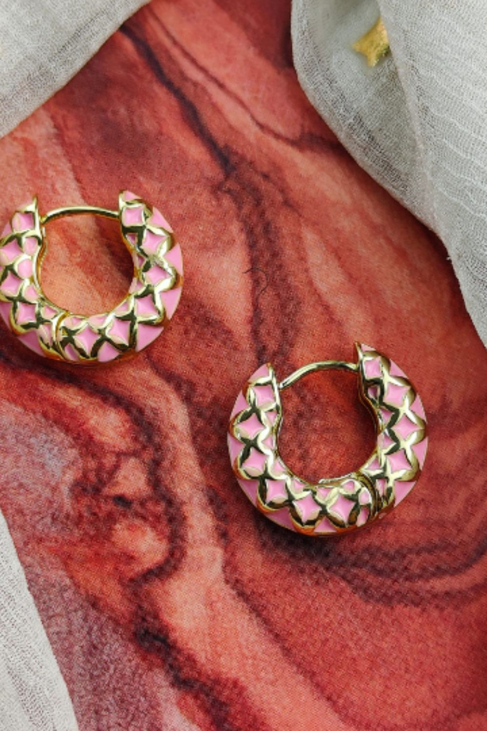 The Colourful Aura Stainless Steel Black Multicolour Hoop Earrings