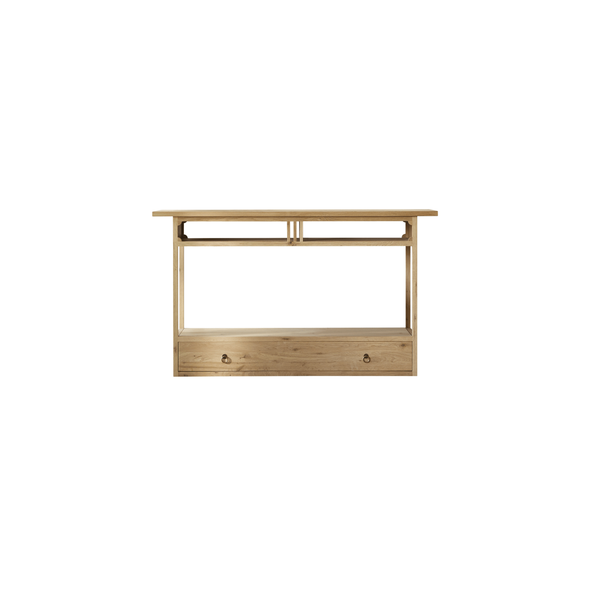 Tikamoon Bijzettafel van massief eikenhout met 1 lade - Naturel