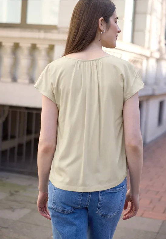 Dropped Shoulder Bluse mit Split Neck