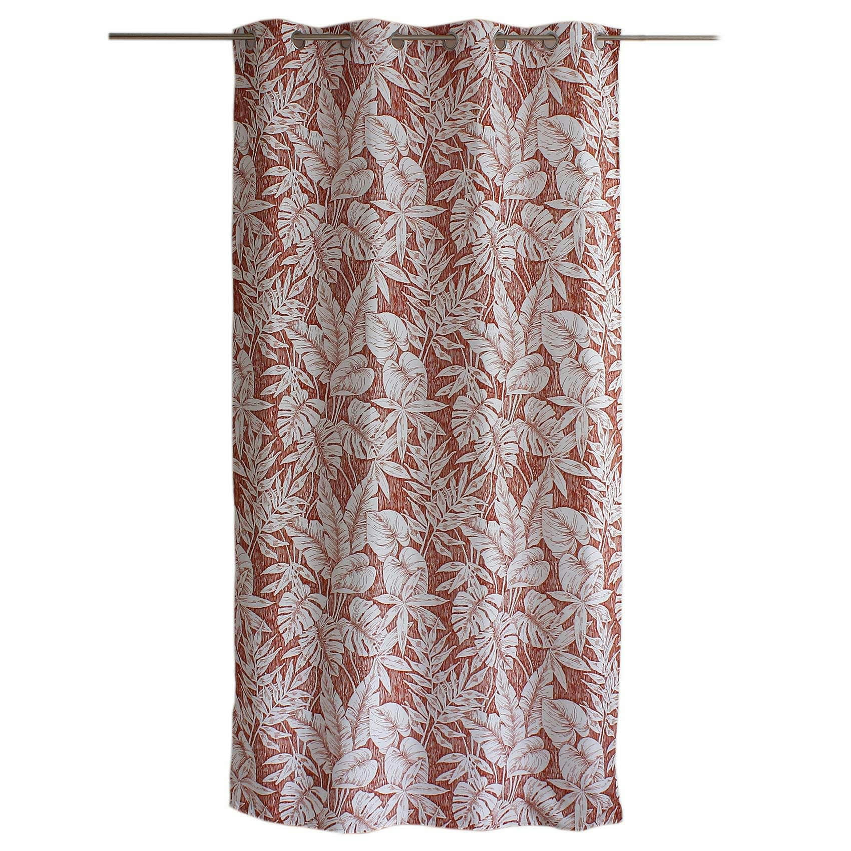 - Rideau tamisant au style exotique polyester brique 135x240 cm