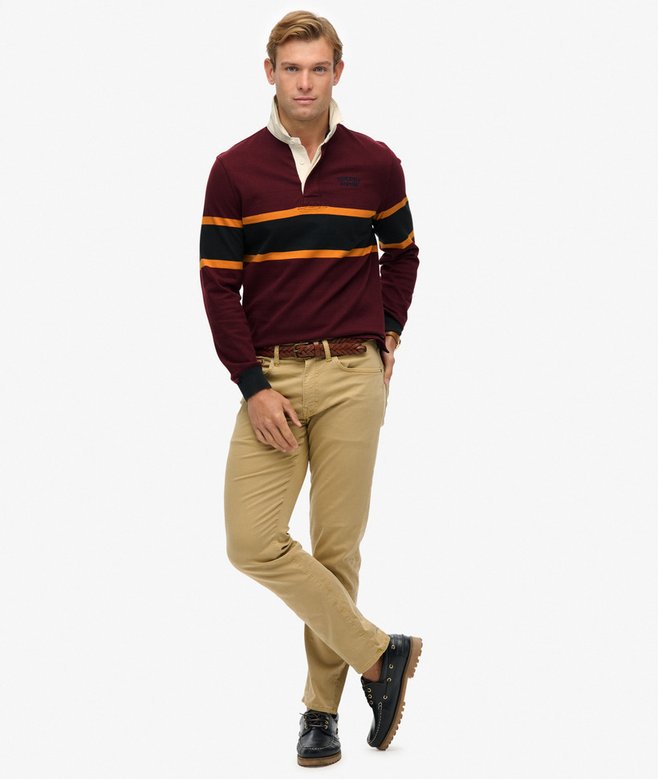 Vintage Athletic Stripe Rugby Top