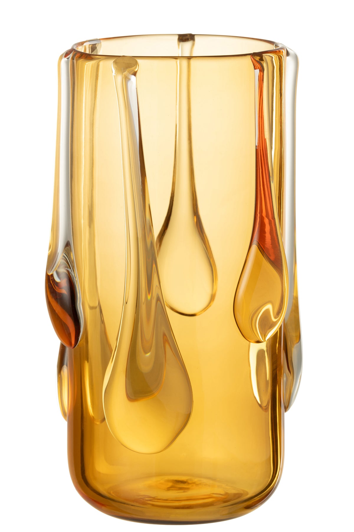 J-Line vaas Drippy - glas - amber - large - 33 cm hoog