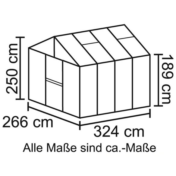 Gewächshaus »Zeus«, 8,1 m², Kunststoff/Aluminium, winterfest