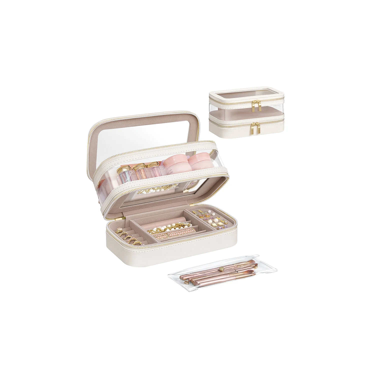 Trousse de voyage avec rangement miroir