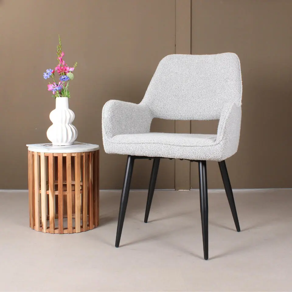 DS4U - Lenon eetkamerstoel boucle 2.0 - grijs