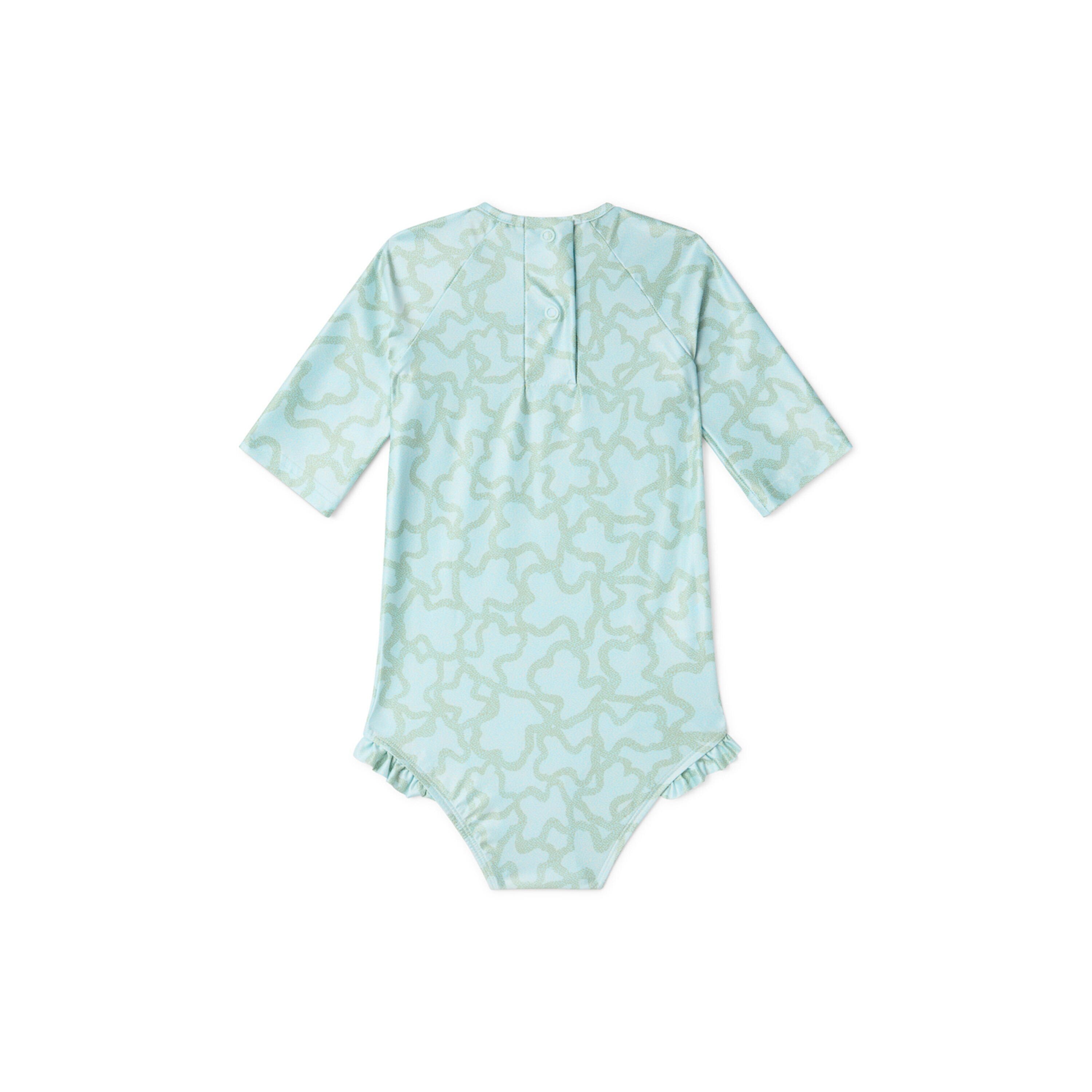 Bañador integral de niña manga larga Kaos verde