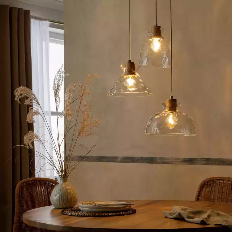 Habitat Vanern Dimple Glass Cluster Pendant Light - Clear