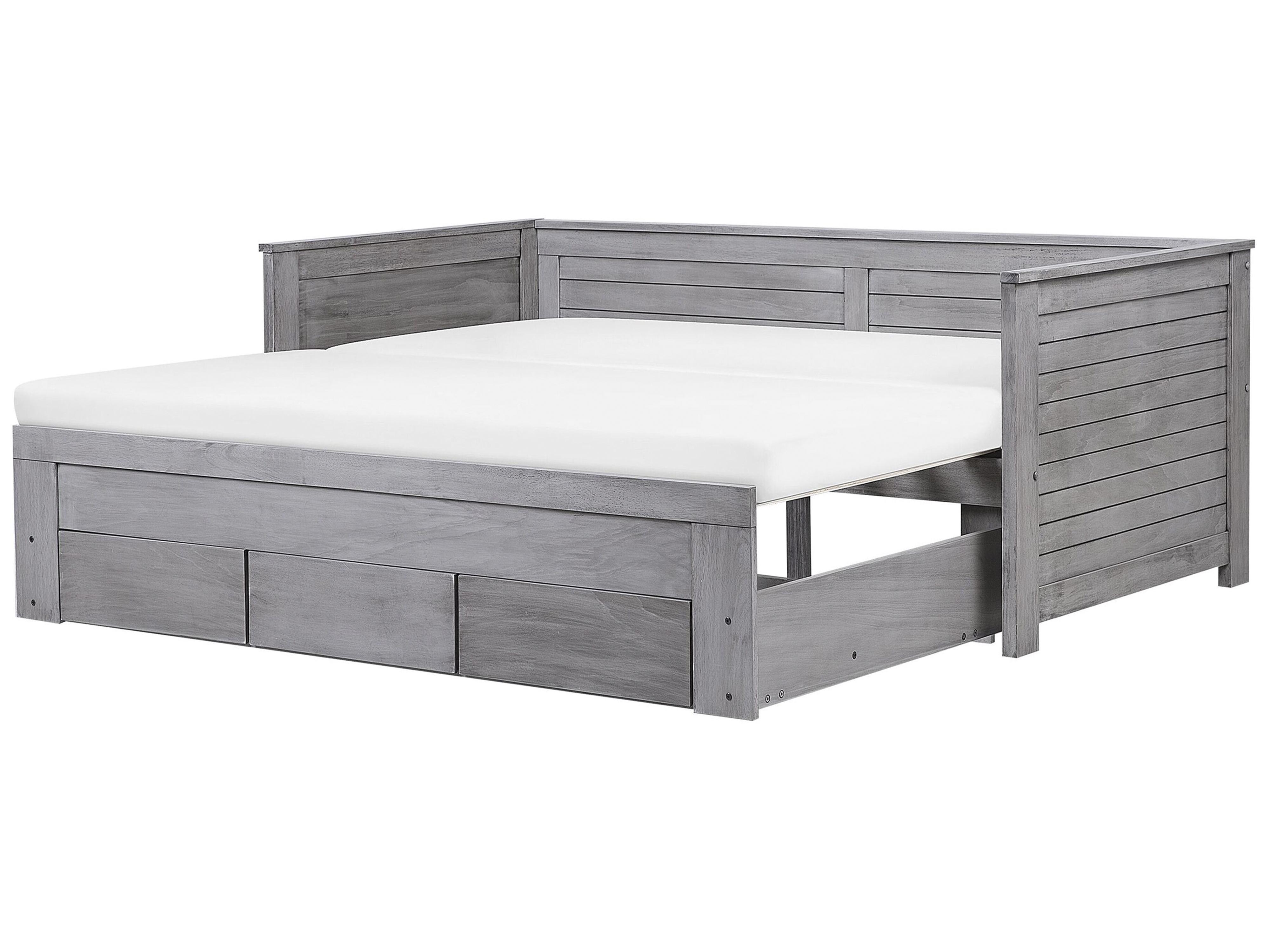 Bed with Storage Drawers Wood CAHORS 90 x 200 cm (EU Single) Grey