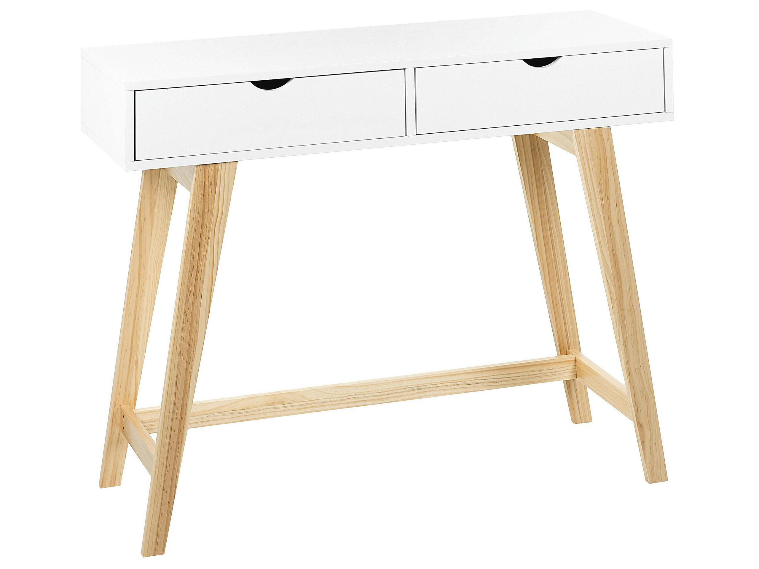 SULLY - Console blanc et bois clair