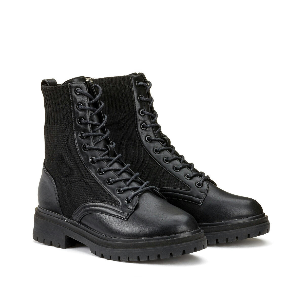 Bottines talon plat pied large 38-45