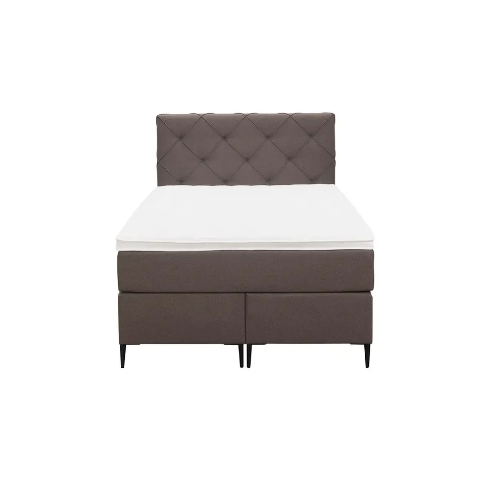Boxspring Liv geruit - donkerbruin - 120x200 cm - slanke poot