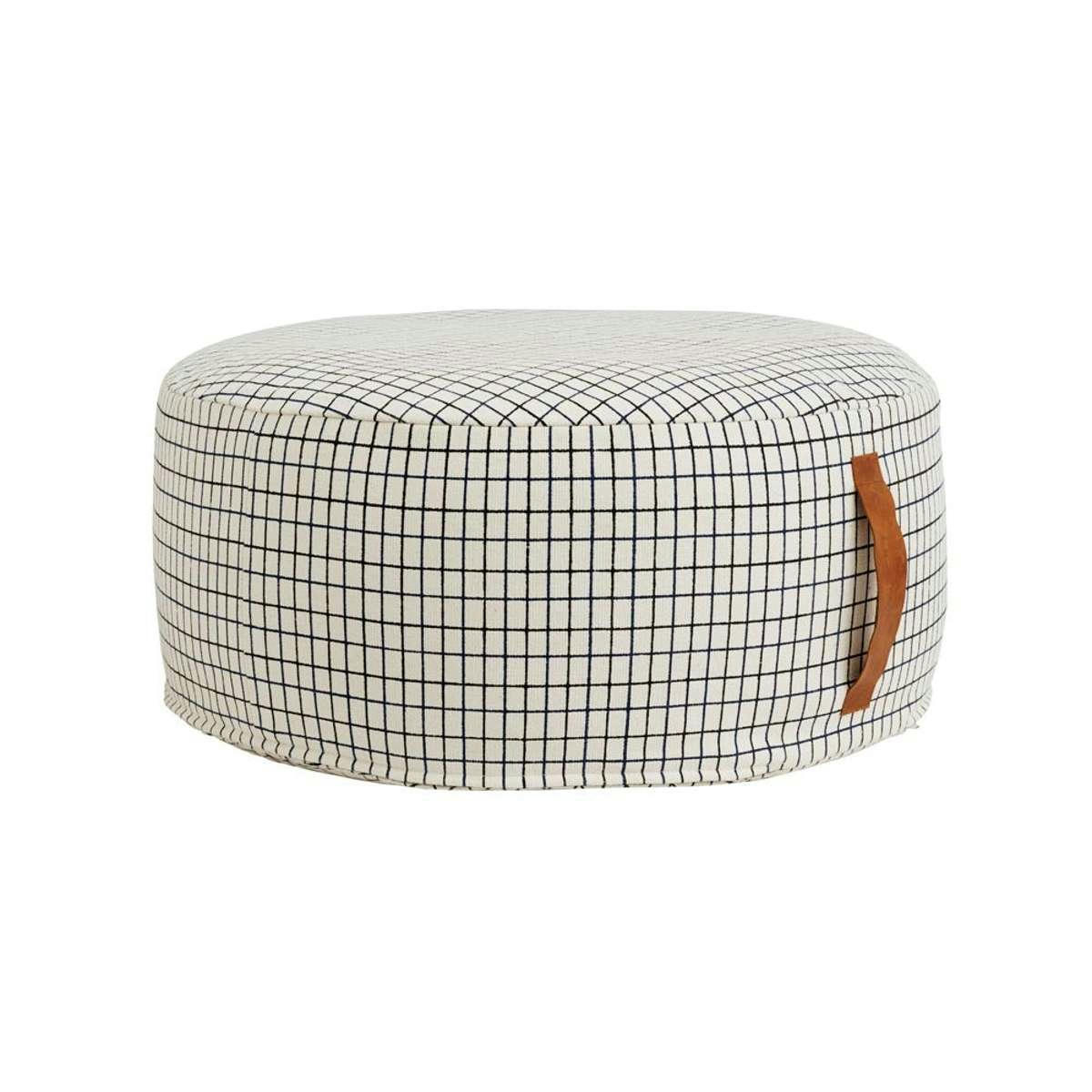 SIT ON ME - Pouf blanc 100% coton Ø65xH32cm