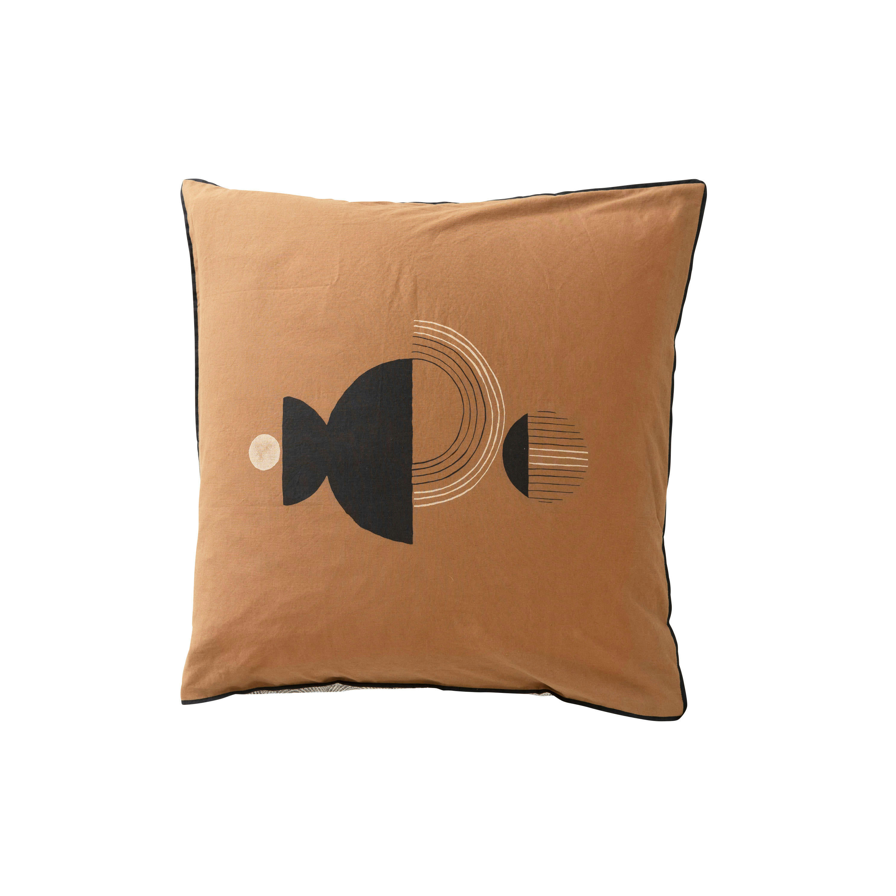 ECLIPSE - Taie d'oreiller carré imprimé marron 64 x 64 cm