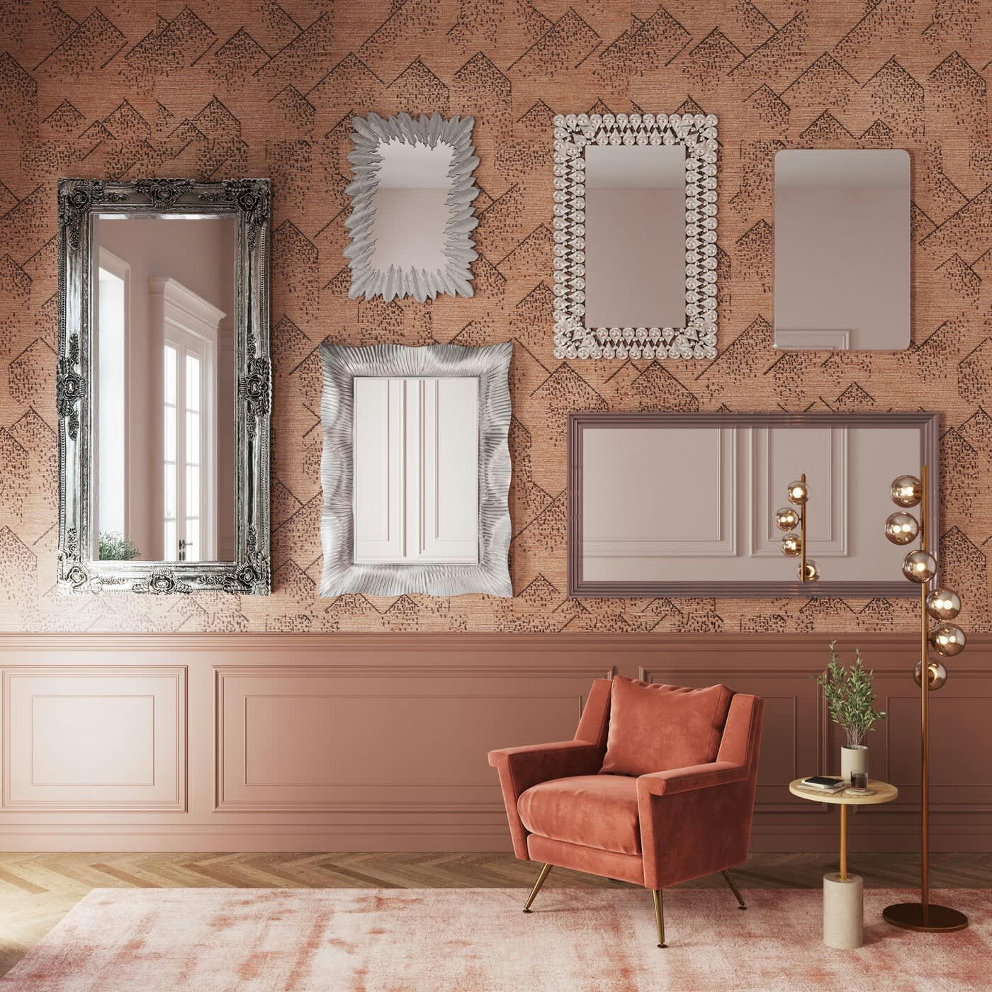 FRAME - Miroir en résine argentée 180x90