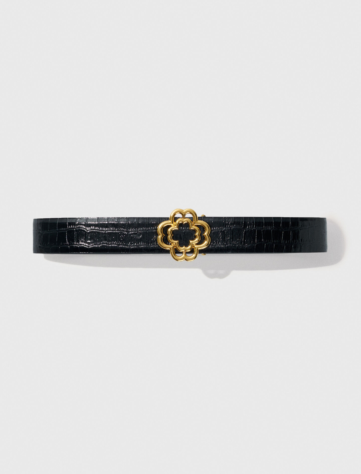 Ceinture Clover en cuir effet croco