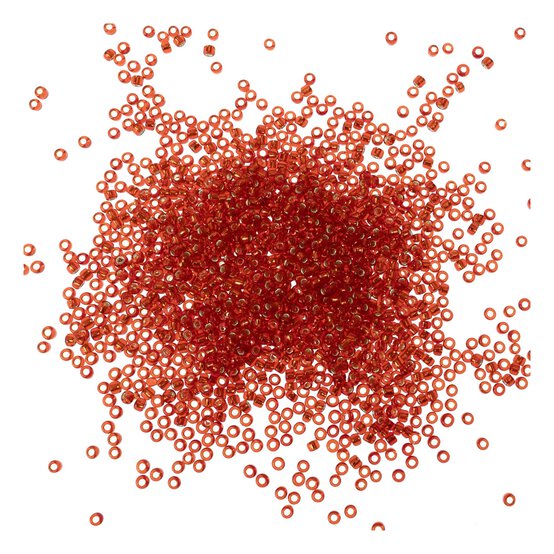 Ruby Silver-Lined Seed Beads 3mm 50g