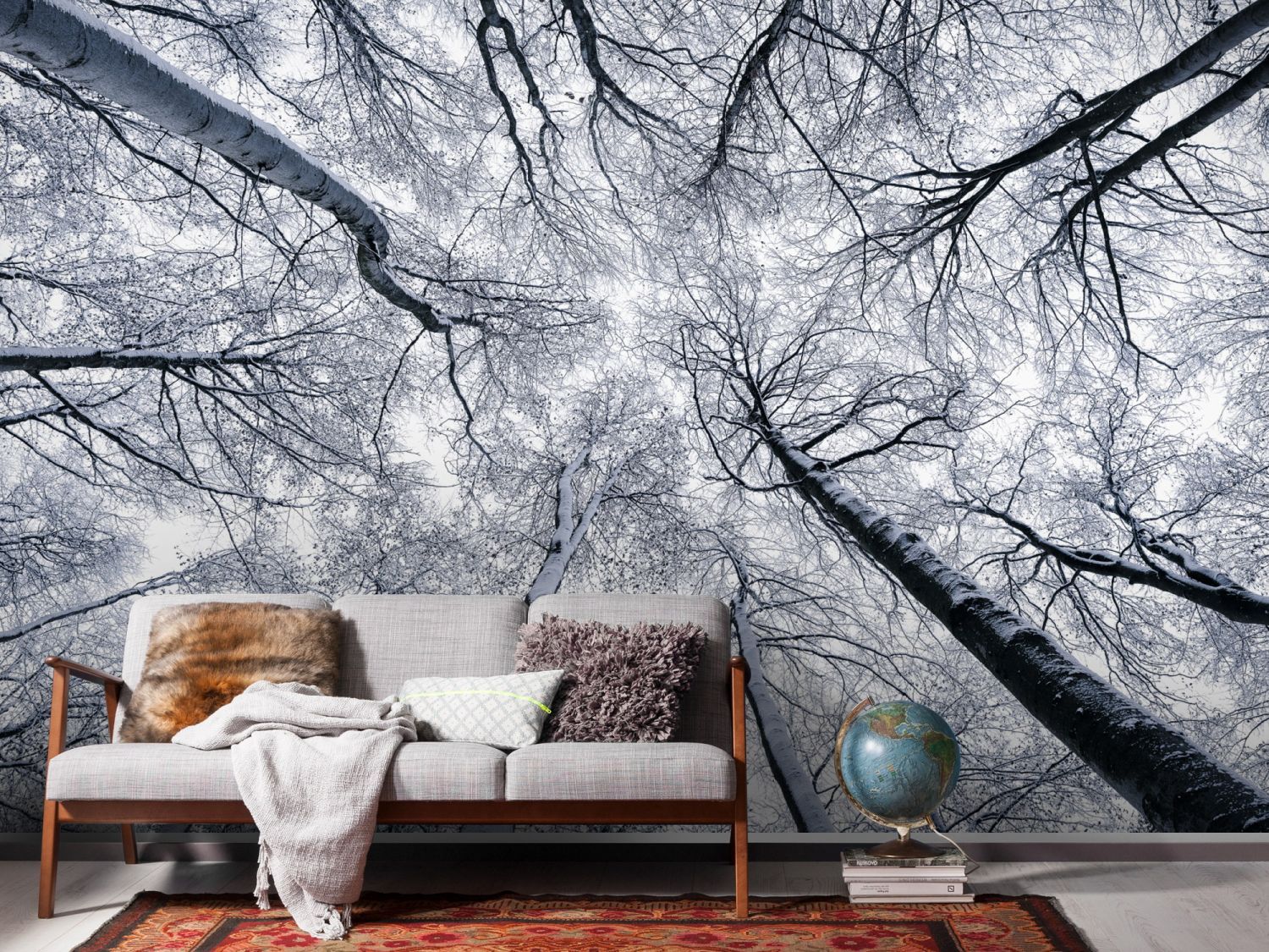 Sanders & Sanders fotobehang bomen grijs - 400 x 250 cm - 612569
