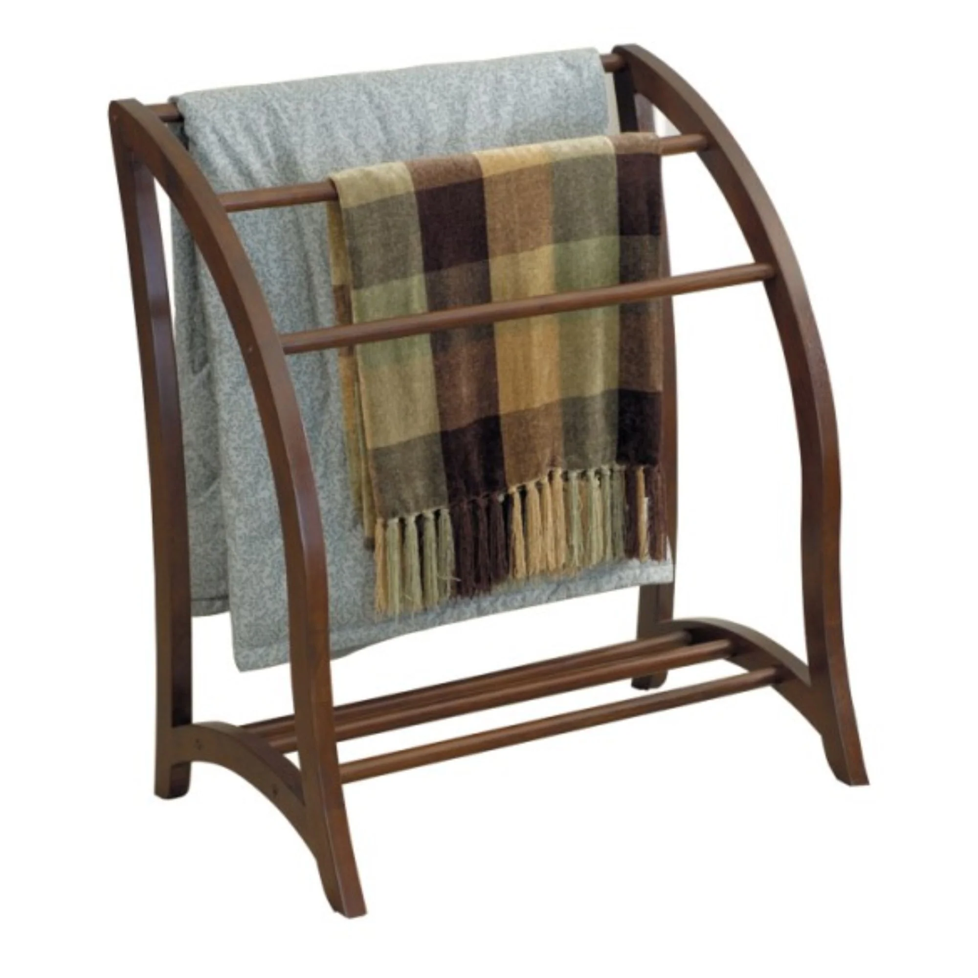 36 Walnut Brown Solid Organization Blanket Rack