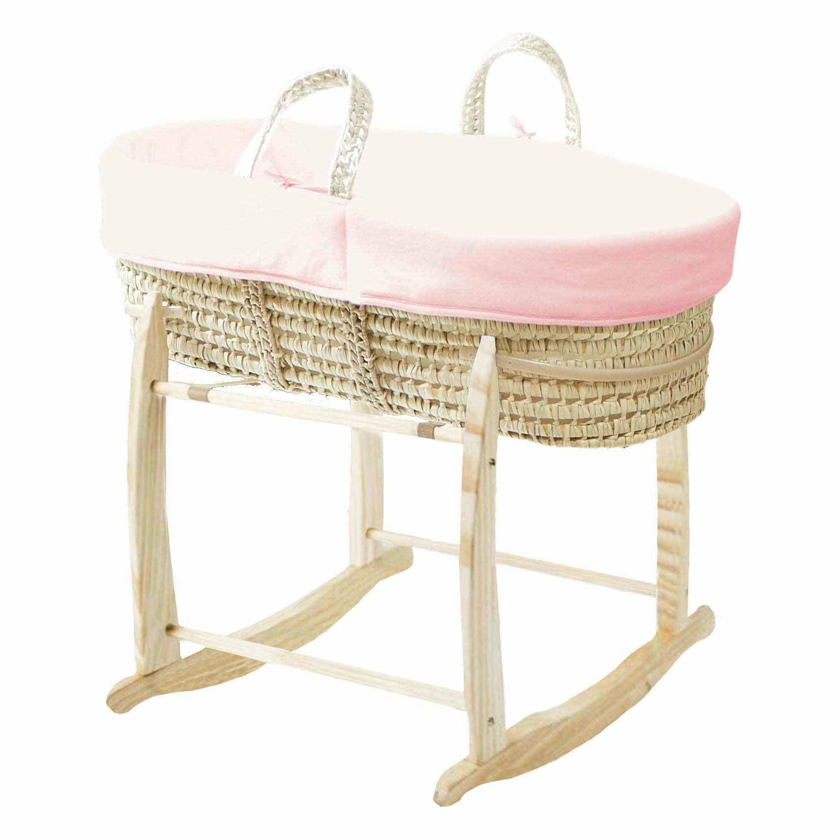 - Couffin avec Support Bois - Habillage Pivoine en Coton Bio