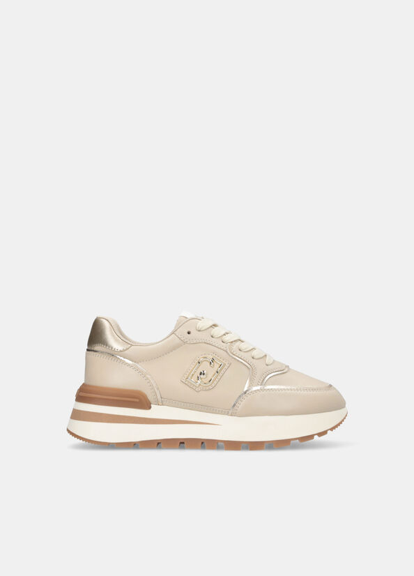 Sneakers platform in pelle