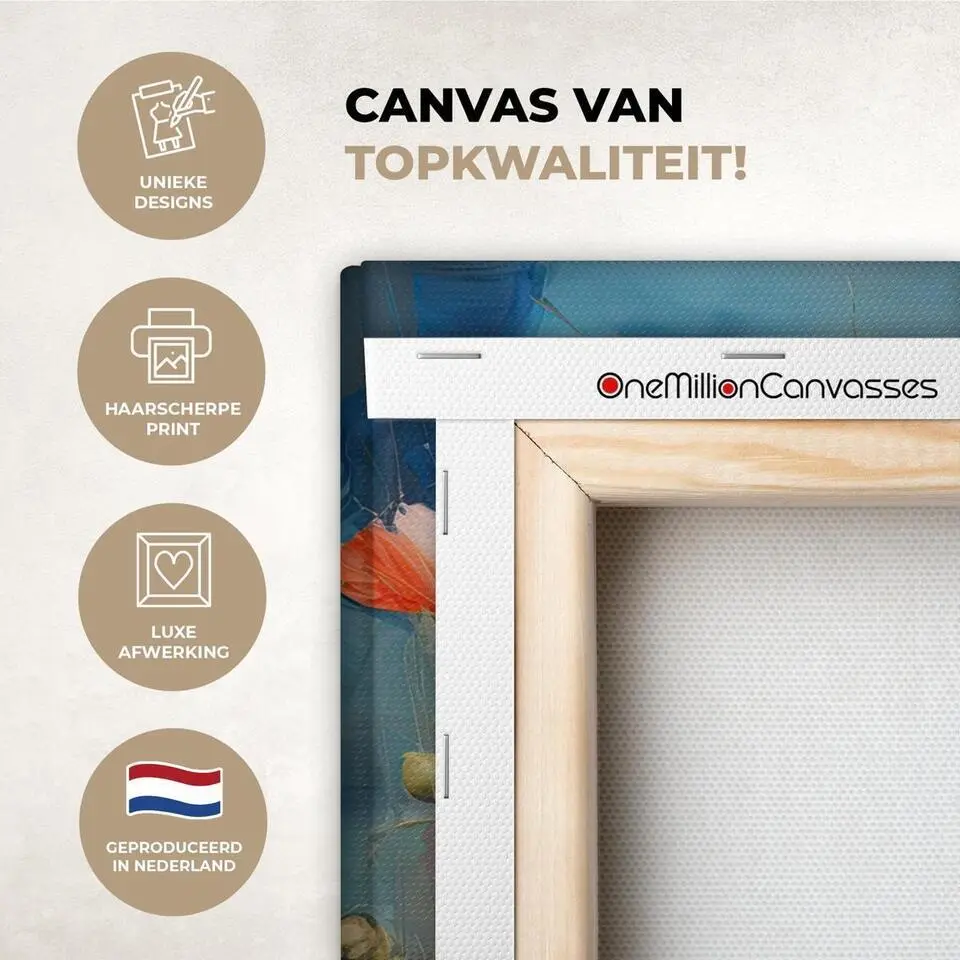 MuchoWow Canvas Schilderij 90x60cm Bloemen Watercolor Kunst