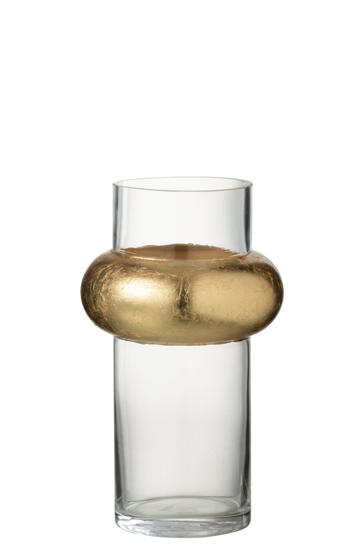 J-Line vaas Cylinder Ring Hoog - glas - transparant - small - 25 cm hoog