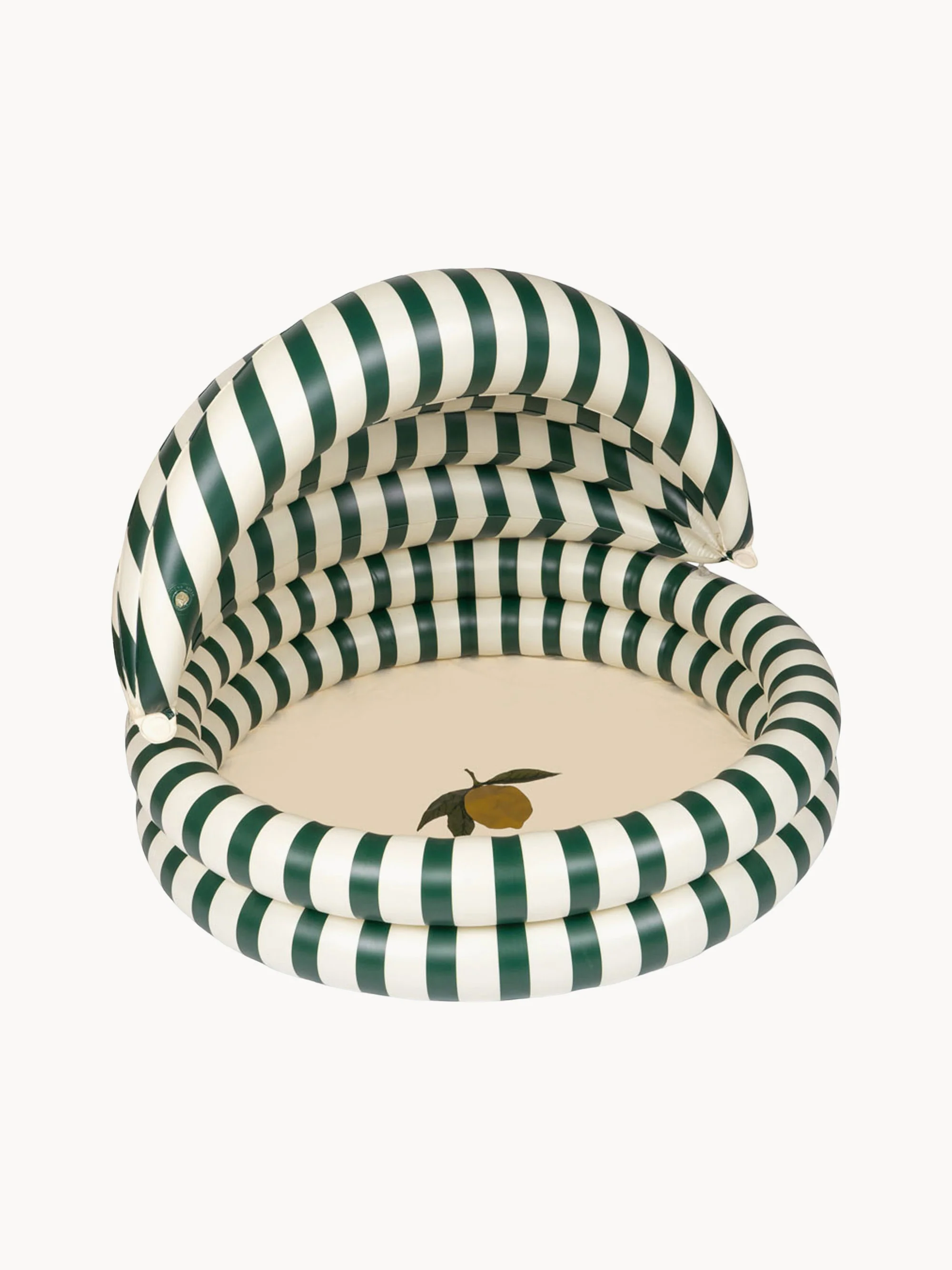 Aufblasbares Kinderplanschbecken Green Stripe mit Sonnendach, Ø 110 cm