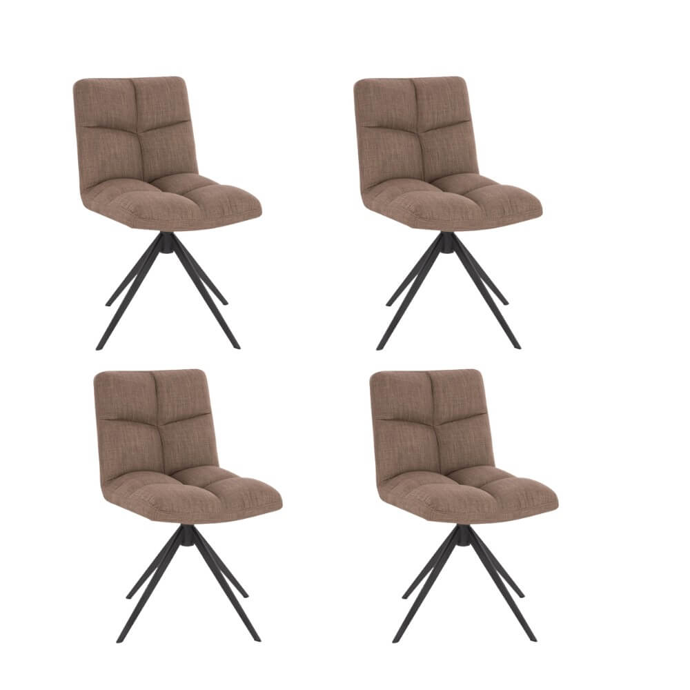 Home Deluxe eetkamerstoel NODA grijs/bruin Aantal: 4