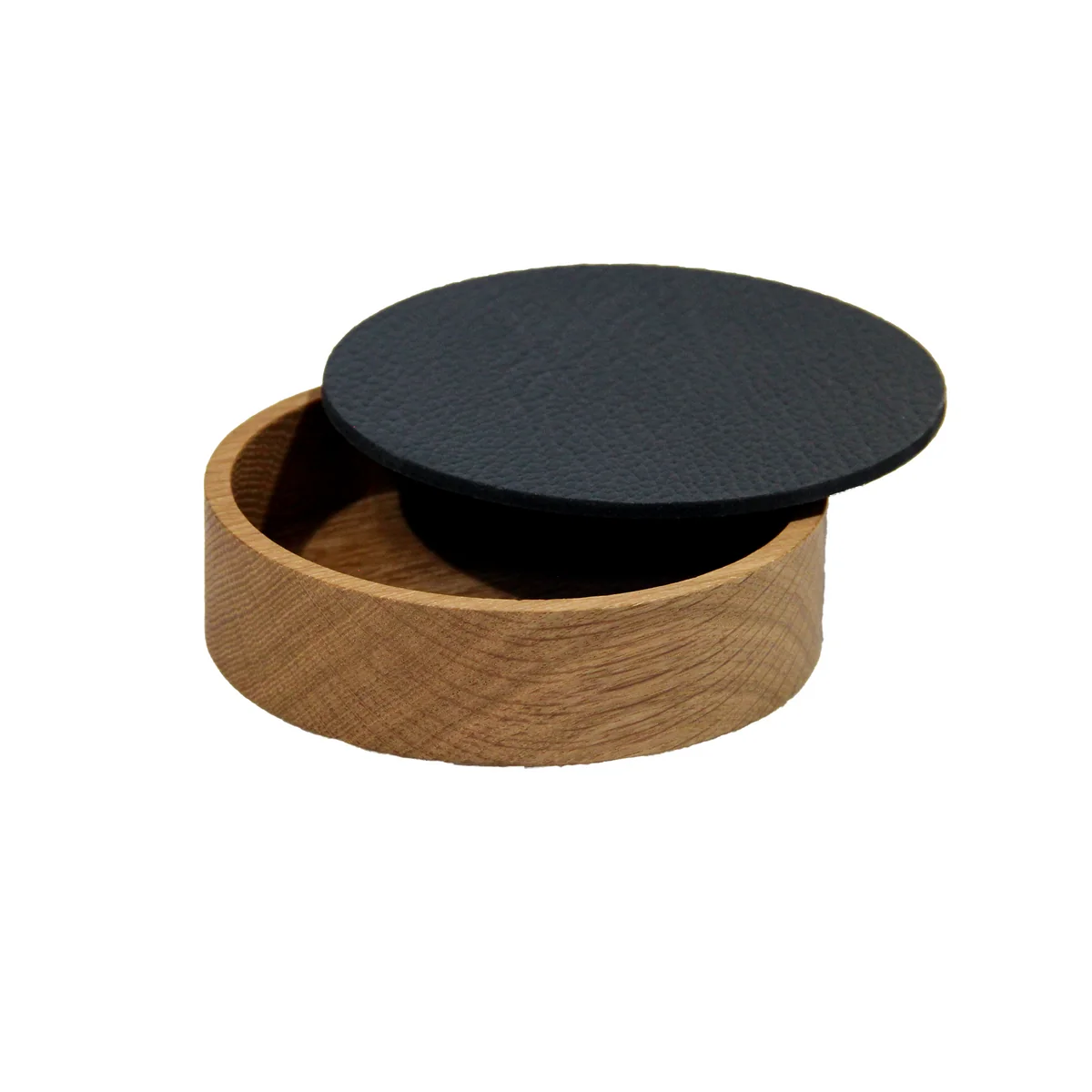 Lind DNA - Wood Box mit Deckel S, Ø 11 cm, Eiche natur / Bull schwarz
