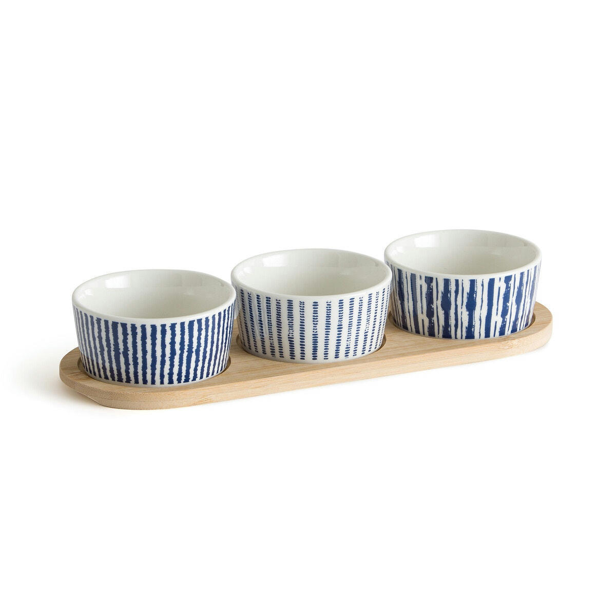 Lot de 3 coupelles sur plateau bambou Atlanti