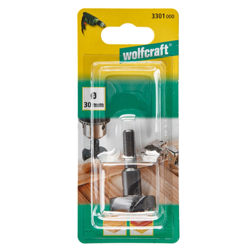 Fraise d'encastrement pour bois en WS Ø 30 x 53 mm WOLFCRAFT