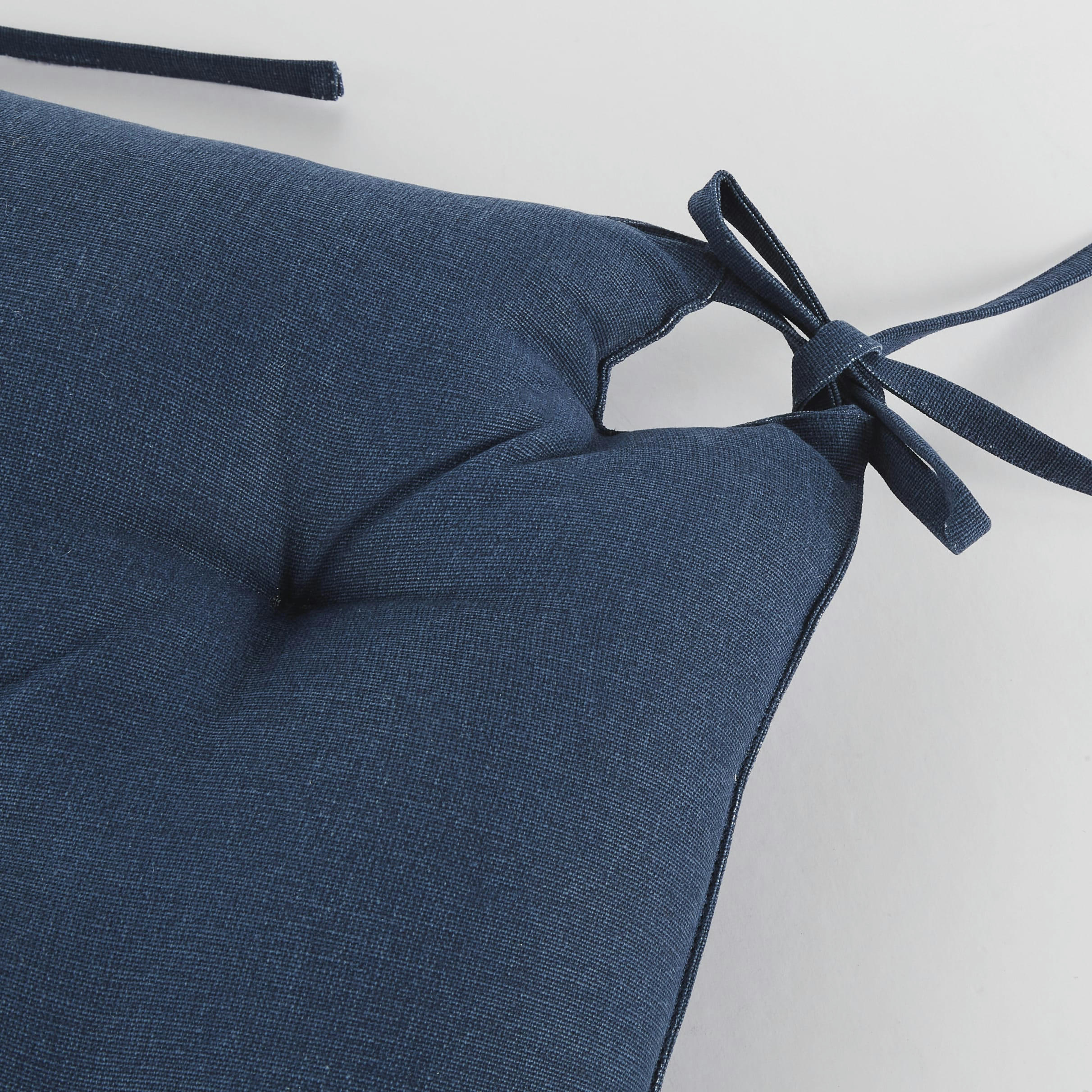 ROMMIE - Galette d'extérieur de chaise en coton bleu marine 40x40