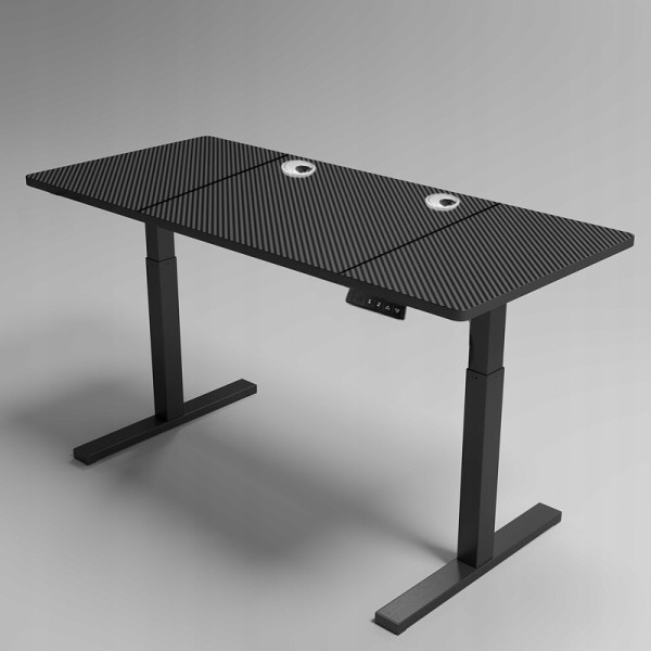 Biurko elektryczne czarne regulowana wysokość nowoczesne 120cm