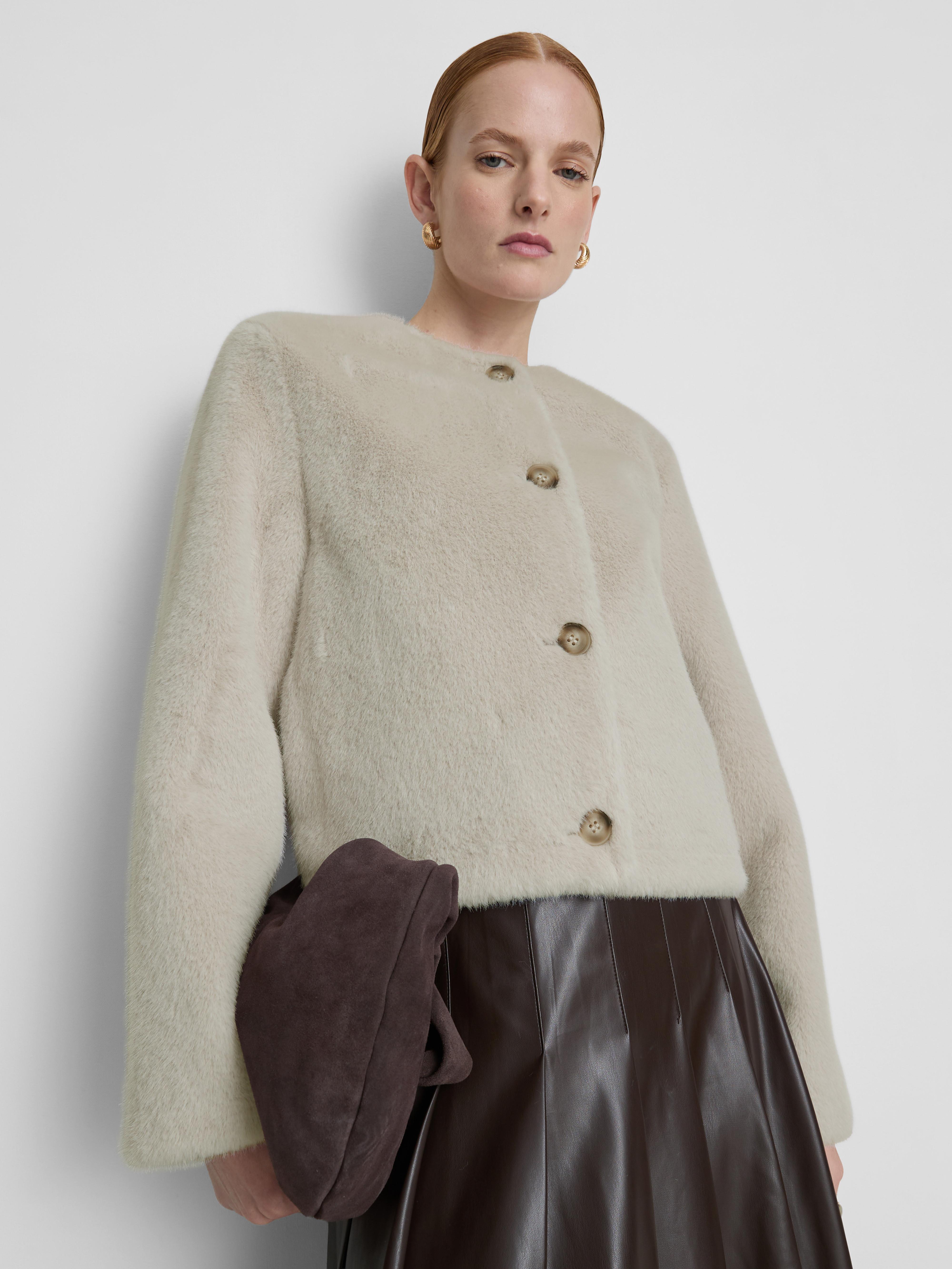 Paula Echevarría Cropped Plush Jacket