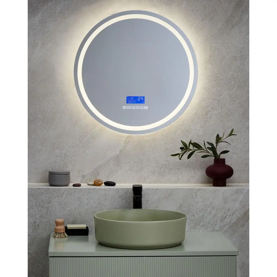 BROGNON - Badkamerspiegel met LED - Zilver - Aluminium