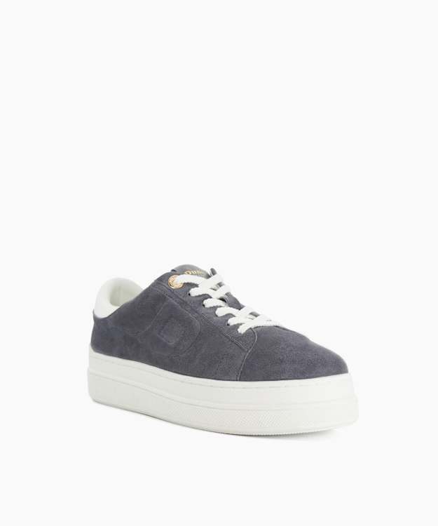 Eden Dark Grey - Flatform Lace-Up Trainers