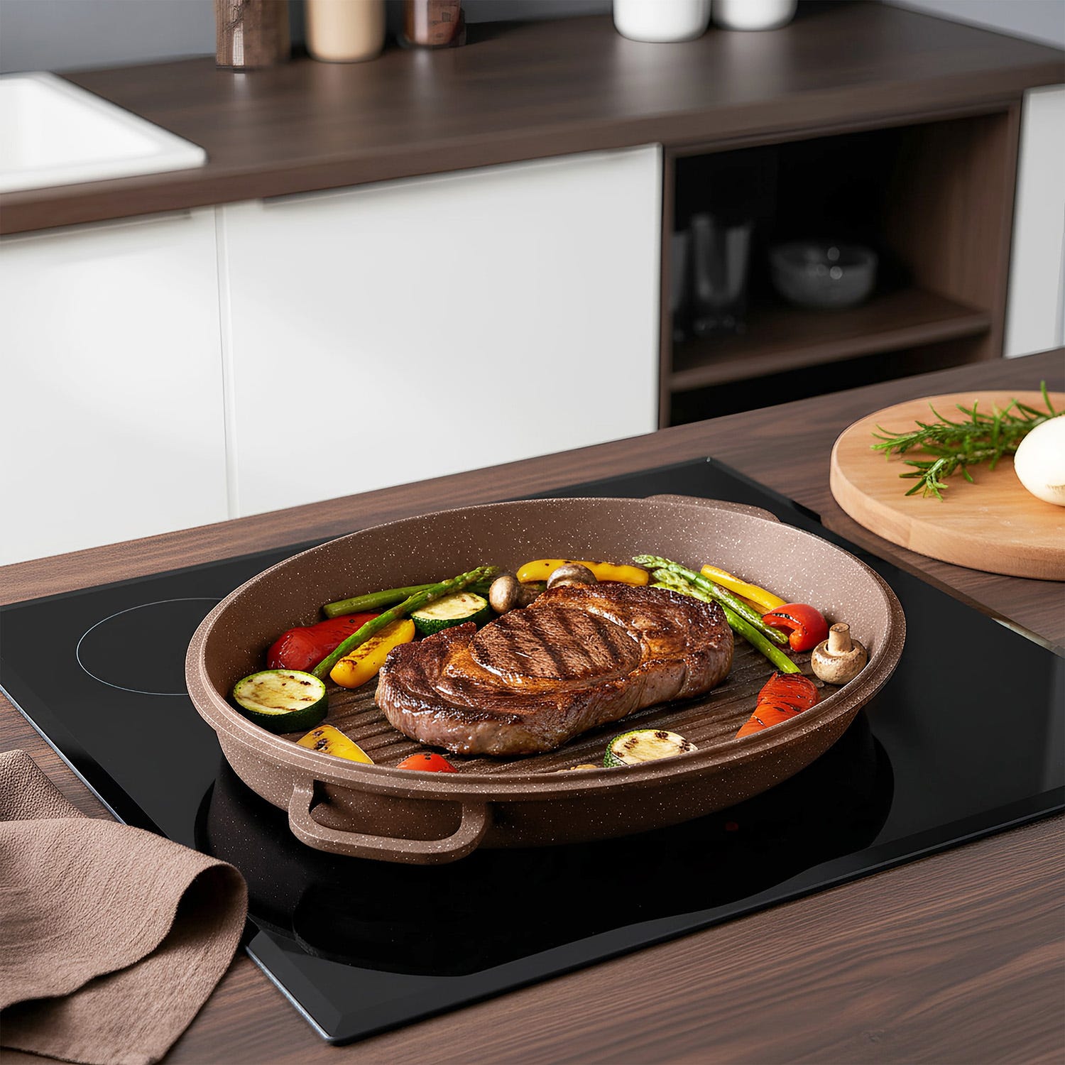 Rostiera ovale 38x26 cm I Giganti design marrone
