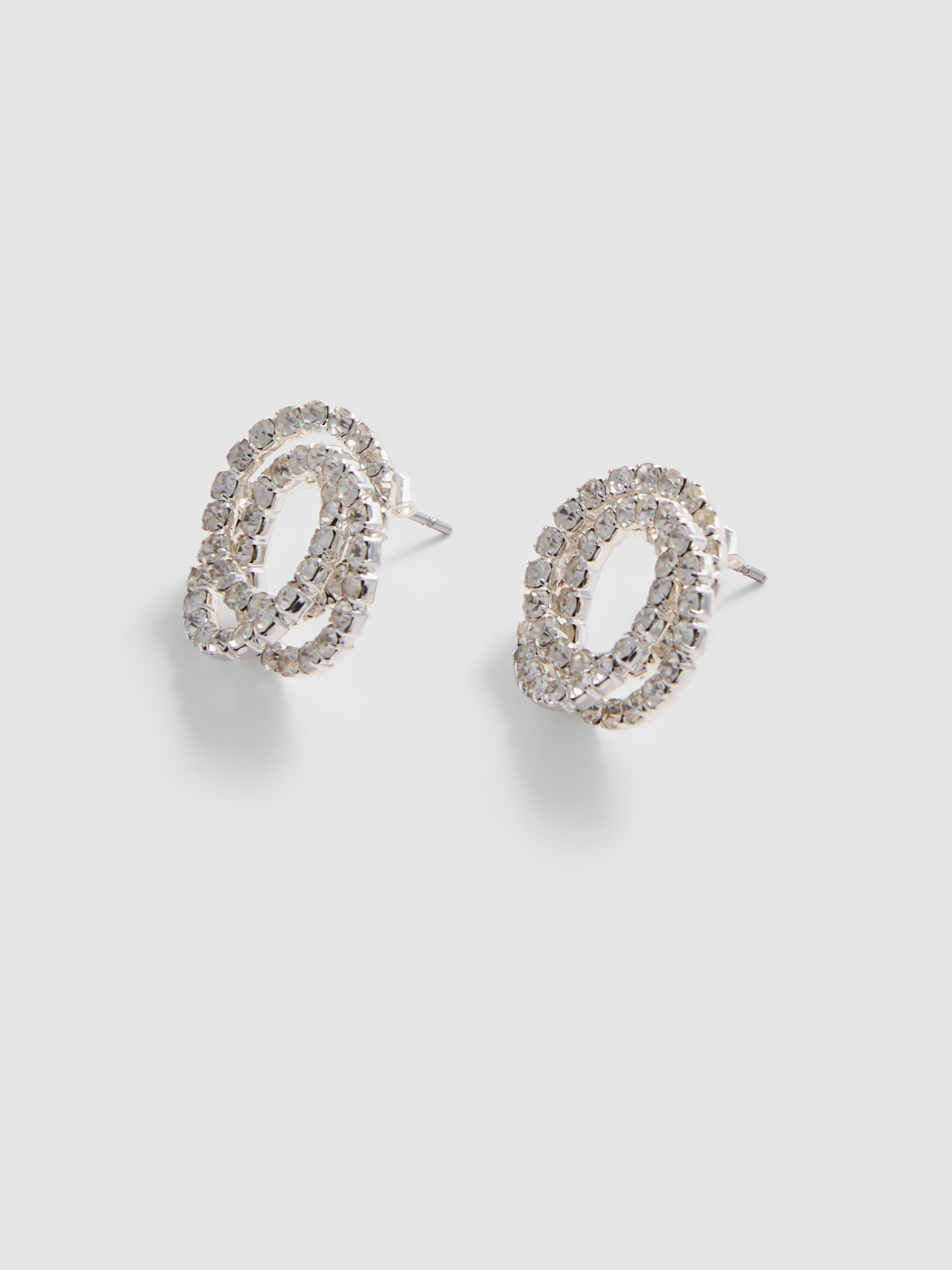 Rhinestone Knot Stud Earrings