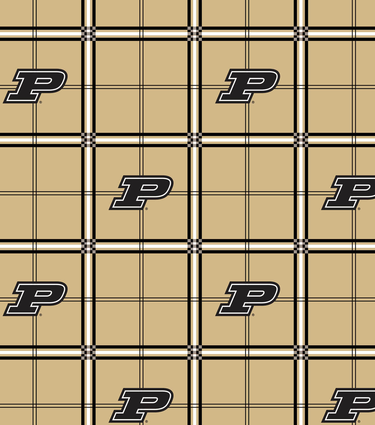 Purdue University Boilmakers Flannel Fabric 42 Plaid